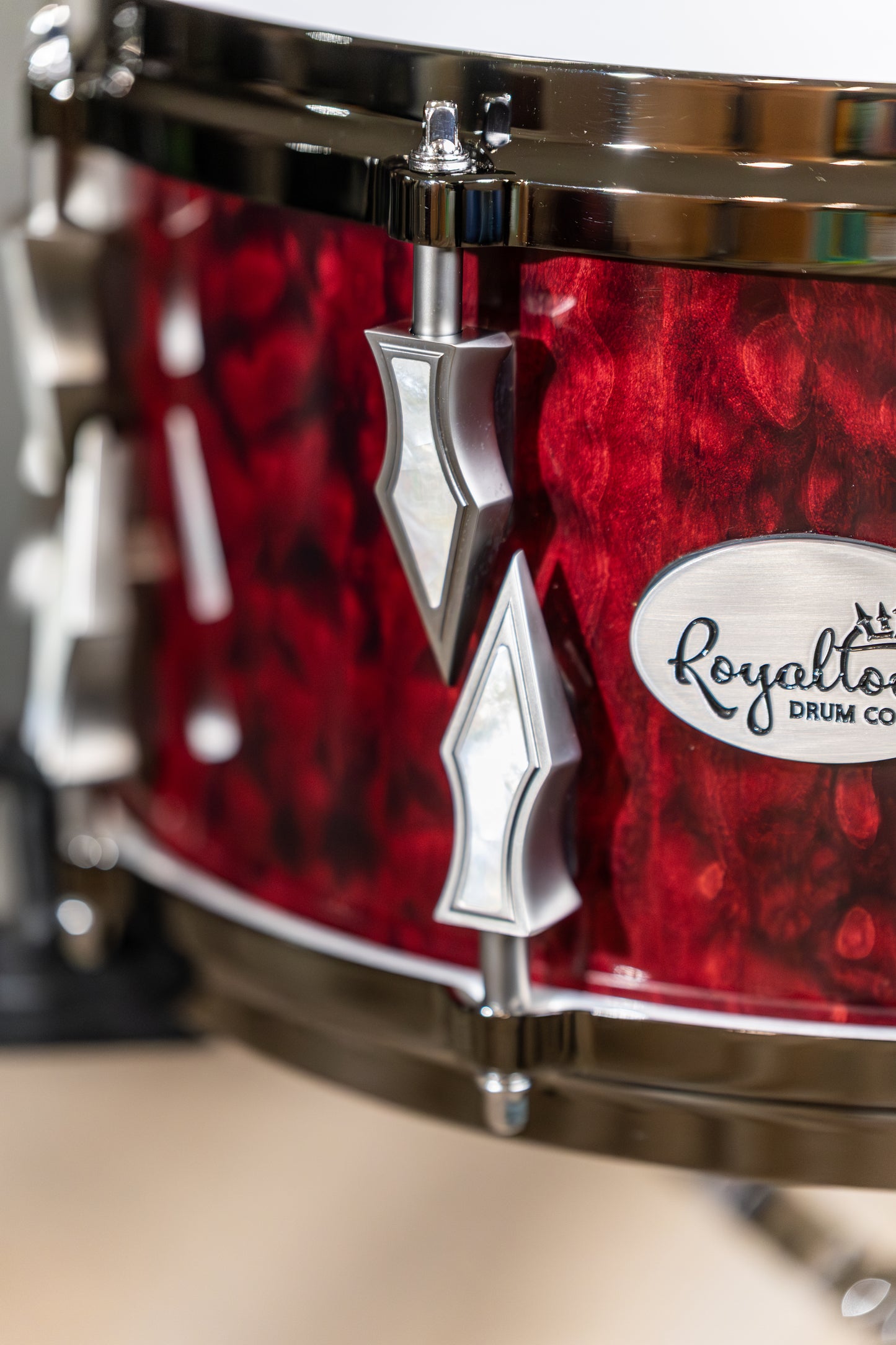 Quilted Maple Snare 6.5"x14" High Gloss Finish with Pearl Chrome lugs and Mother of Pearl Inlays