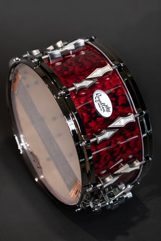 Quilted Maple Snare 6.5"x14" High Gloss Finish with Pearl Chrome lugs and Mother of Pearl Inlays